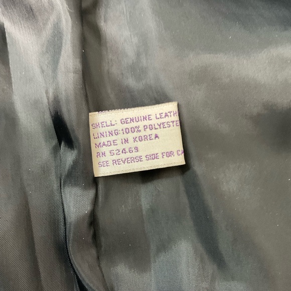 Vintage Long Leather Button Front Coat Size M Black Trench - Picture 5 of 8